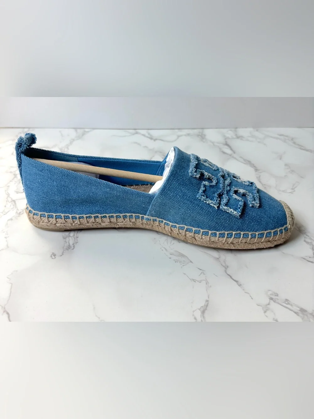 New Tory Burch Women’s Denim Espadrille Flats Size 8.5 M - Picture 8 of 10